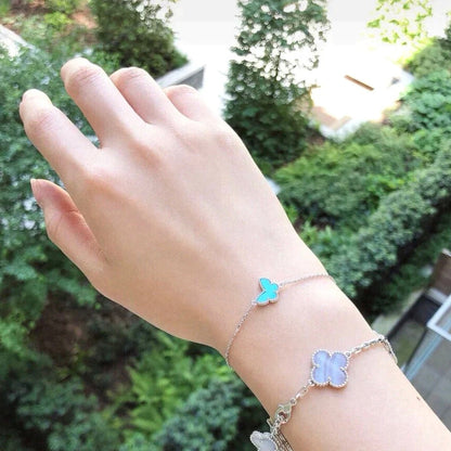 [⭐JeweliWhal]BRACELET PAPILLON TURQUOISE ARGENT