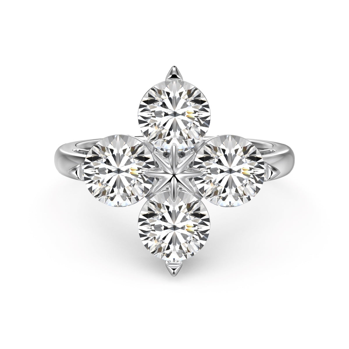 [Tonmkive Jewelry]Bague Trèfle à quatre feuilles Étoile à huit branches
