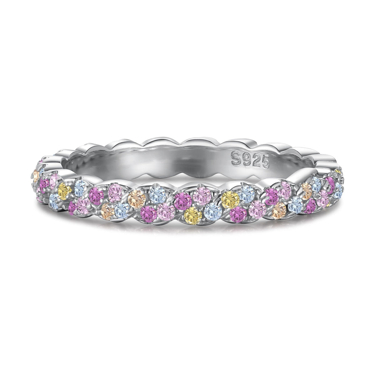 [Tonmkive Jewelry]Bague quotidienne délicate taille ronde et effervescente