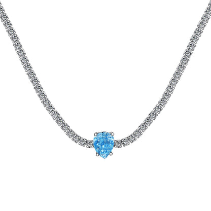 [Tonmkive Jewelry] Collier de tennis unique en forme de poire de 1,0 carat