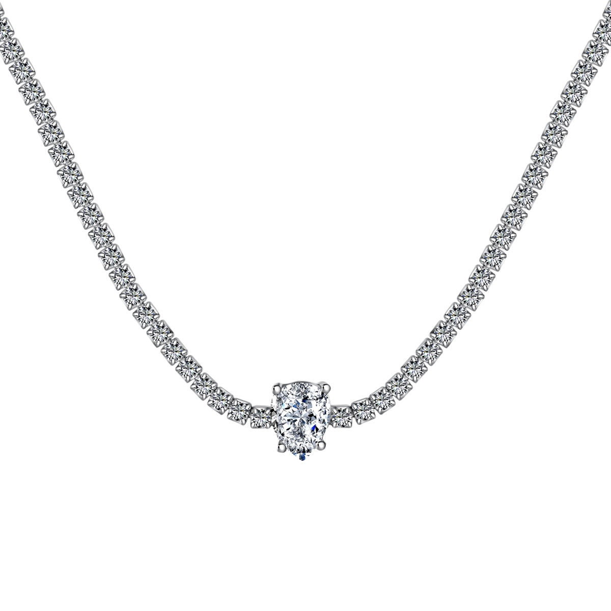 [Tonmkive Jewelry] Collier de tennis unique en forme de poire de 1,0 carat