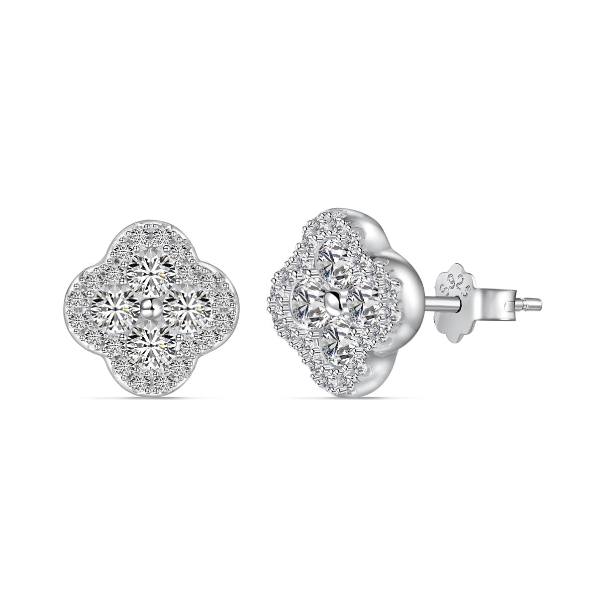 [Tonmkive Jewelry]Boucles d'oreilles en forme de fleur à quatre feuilles