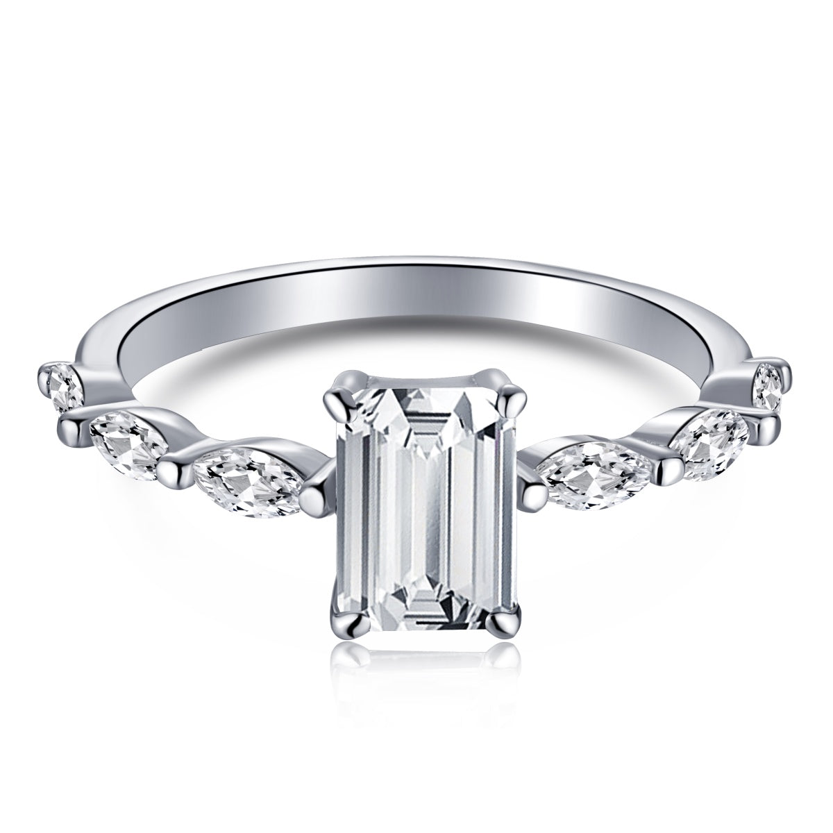 [Tonmkive Jewelry] Bague quotidienne délicate et resplendissante en coupe Radiant de 1,0 carat