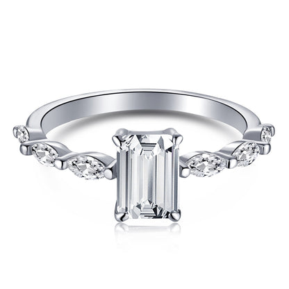 [Tonmkive Jewelry] Bague quotidienne délicate et resplendissante en coupe Radiant de 1,0 carat
