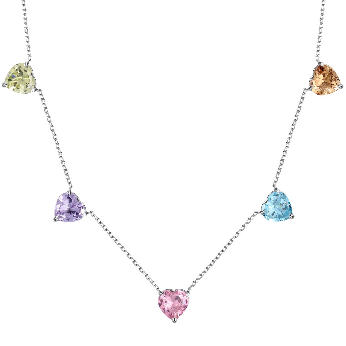 [Tonmkive Bijoux] Collier Cœur Taille Brillante et Colorée