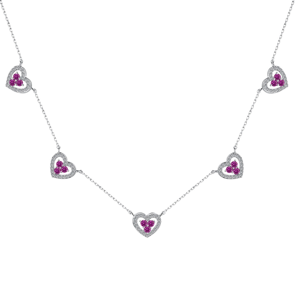 [Tonmkive Jewelry]Collier cinq cœurs étincelants