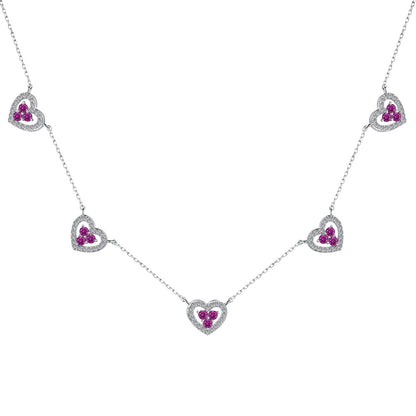 [Tonmkive Jewelry]Collier cinq cœurs étincelants