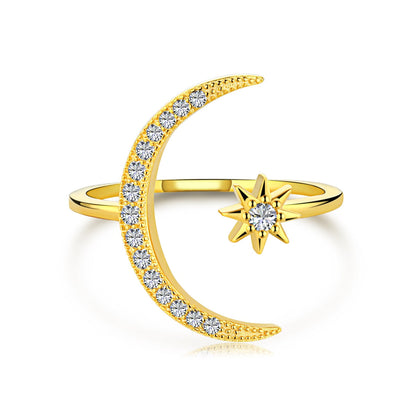 [Tonmkive Jewelry]Bague Éternité Lune et Étoile