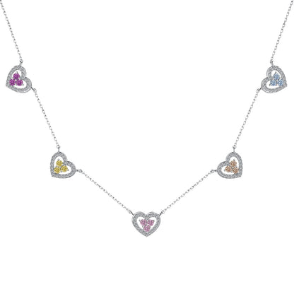[Tonmkive Jewelry]Collier cinq cœurs étincelants