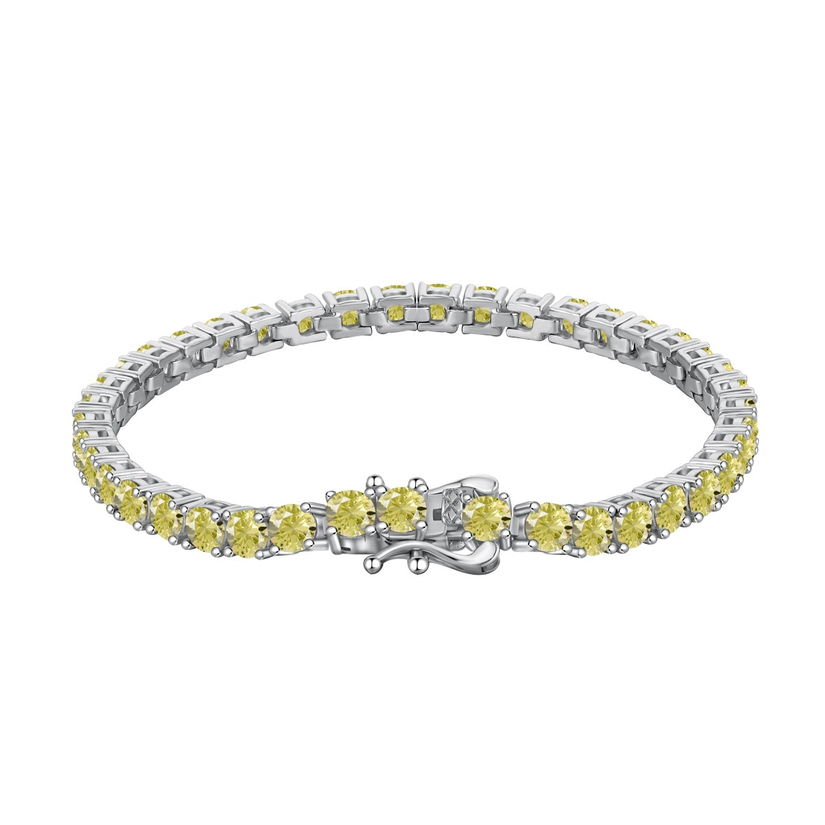 [Tonmkive Jewelry]Bracelet de tennis rond et orné de la marque Dazzling