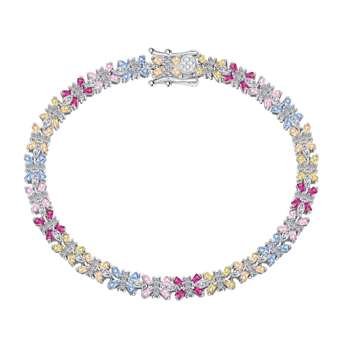 [Tonmkive Jewelry]Bracelet de fête coloré taillé émeraude et éclatant