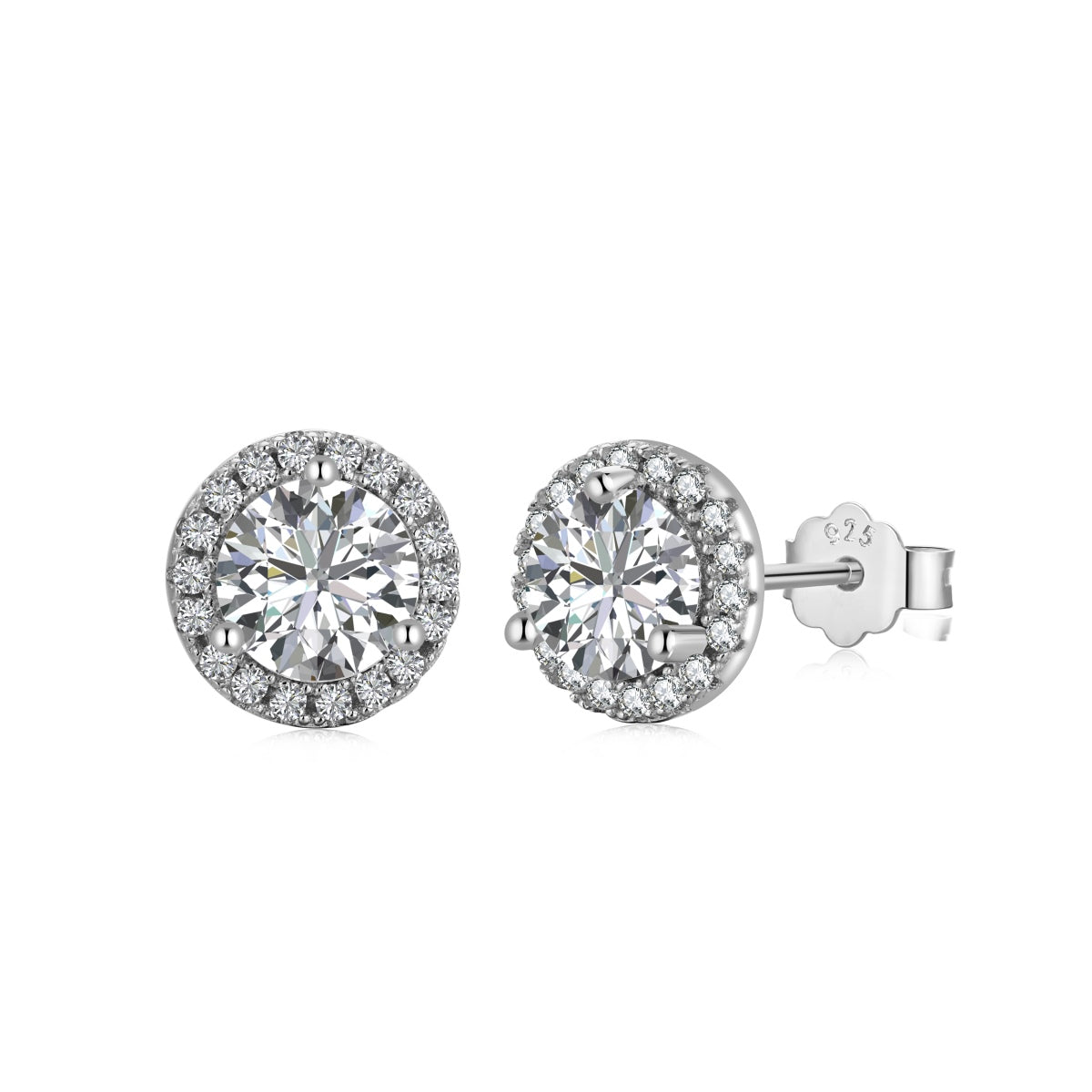 [Tonmkive Jewelry]Boucles d'oreilles classiques rondes en forme de princesse