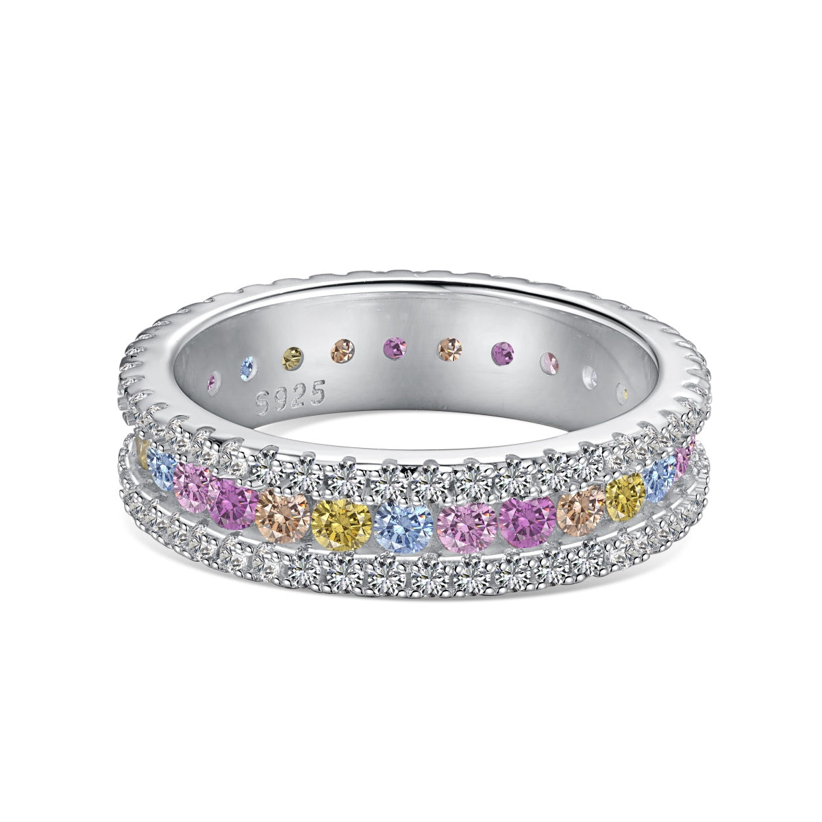 [Tonmkive Jewelry] Bague quotidienne délicate et colorée à coupe ronde