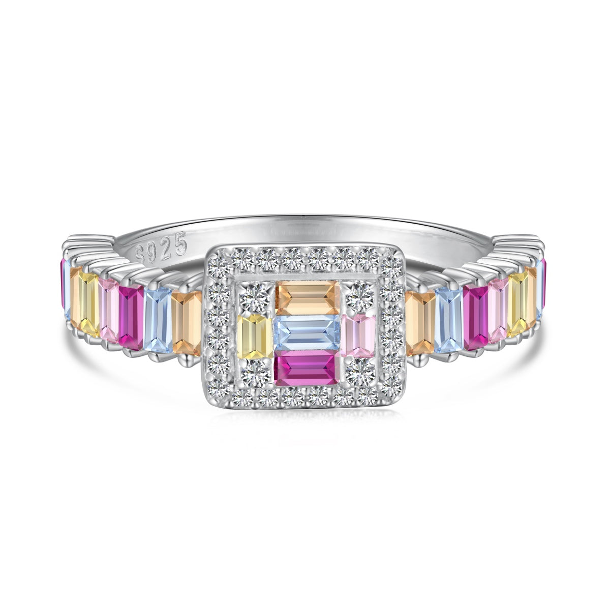 [Tonmkive Jewelry]Exquise Bague de Fête en Coupe Radiant Colorée