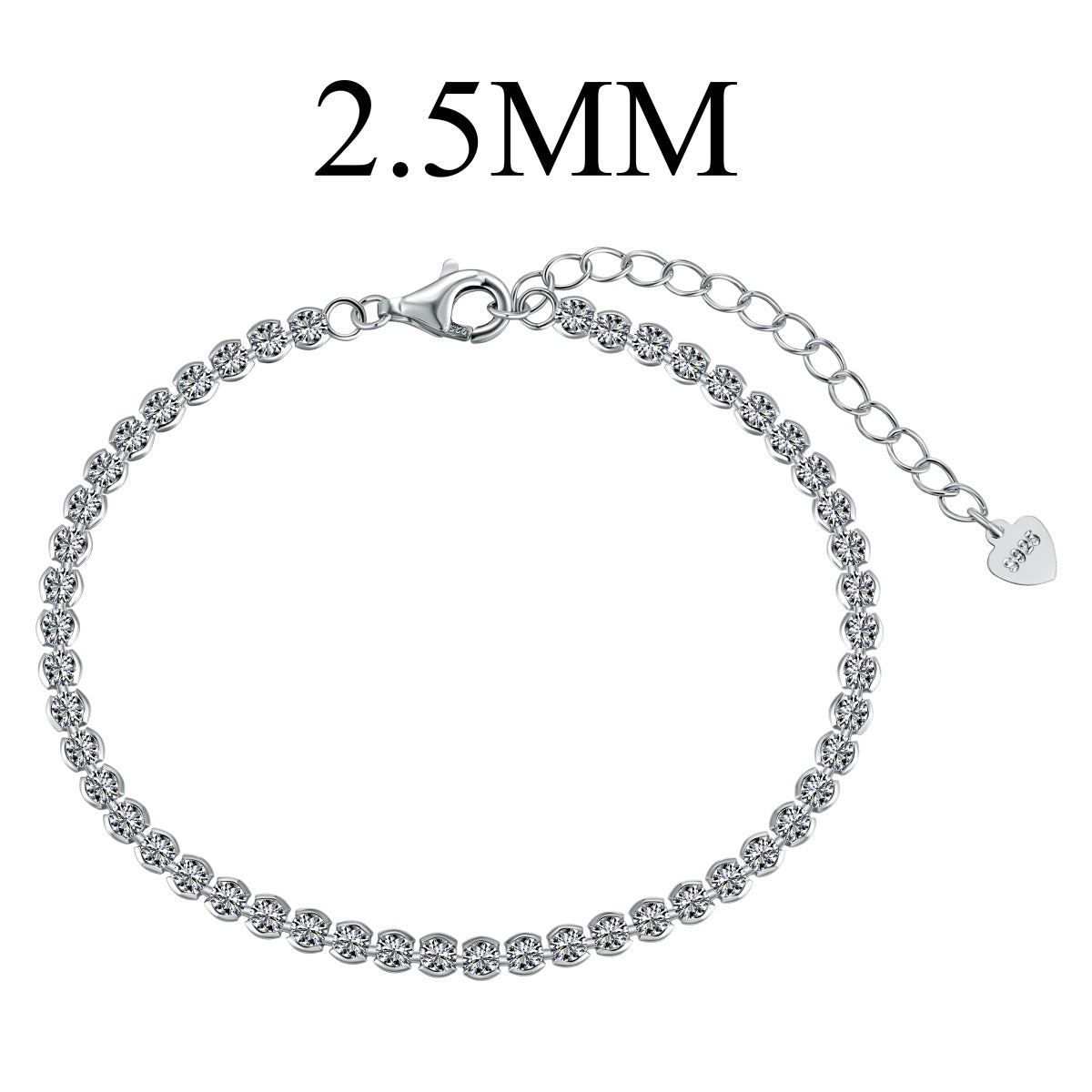 [Tonmkive Jewelry]Bracelet quotidien étincelant taille ronde éblouissante