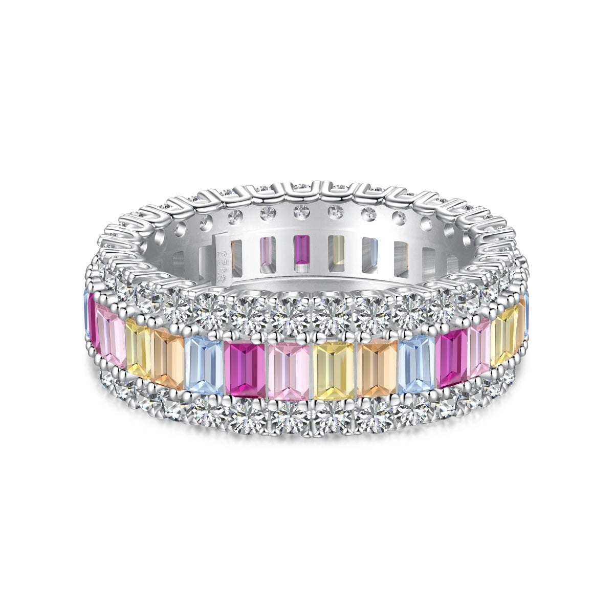 [Tonmkive Jewelry] Bague quotidienne délicate taille radiant colorée
