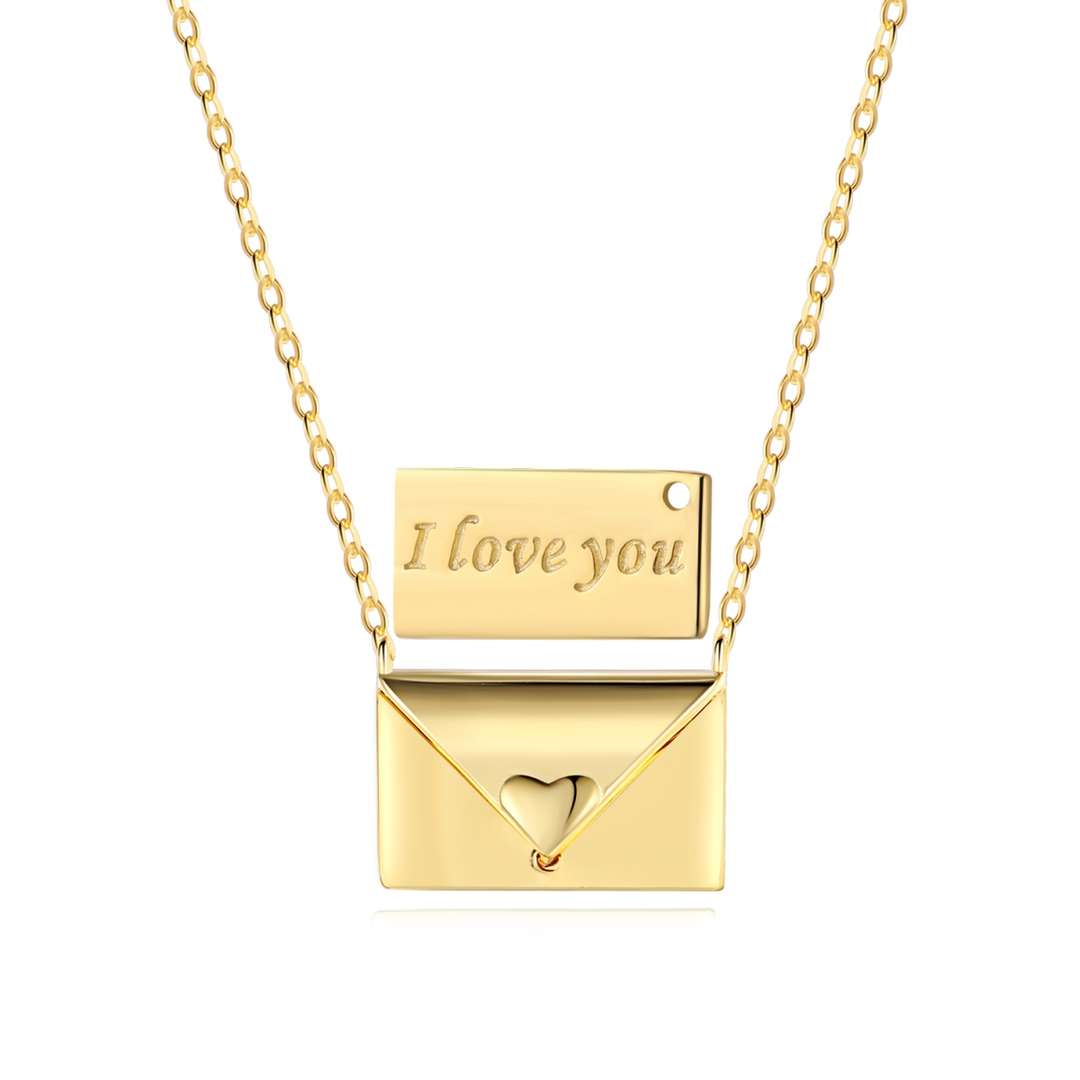 [Tonmkive Jewelry]Collier Cœur Enveloppe pour la Fête des Mères
