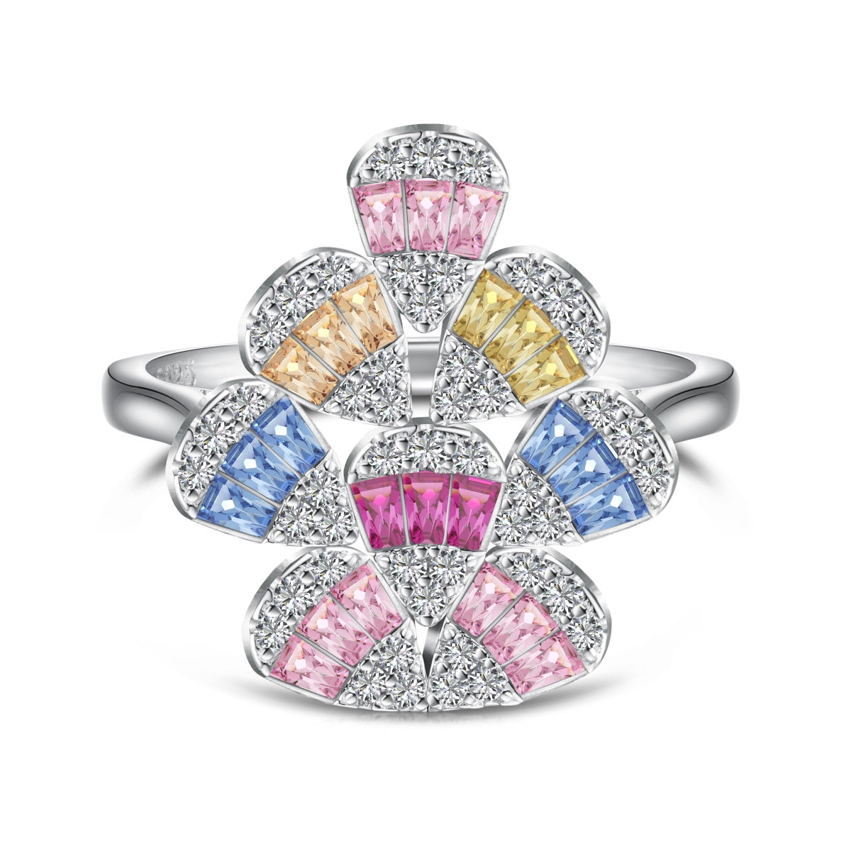 [Tonmkive Jewelry]Bague quotidienne étincelante en forme de goutte d'eau colorée