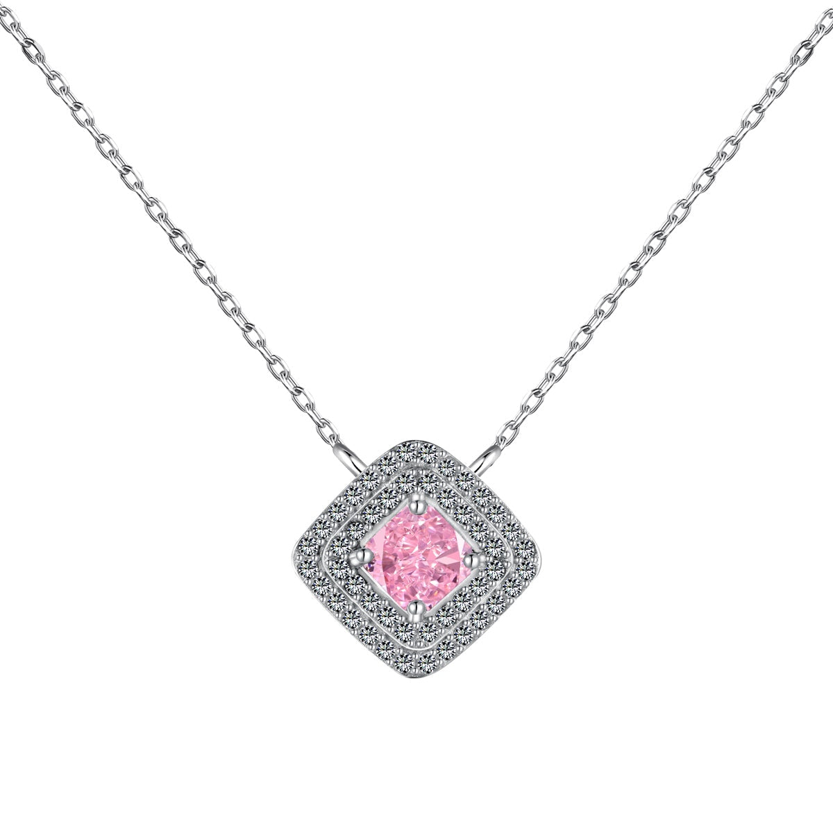 [Tonmkive Jewelry]Collier taille Asscher étincelant