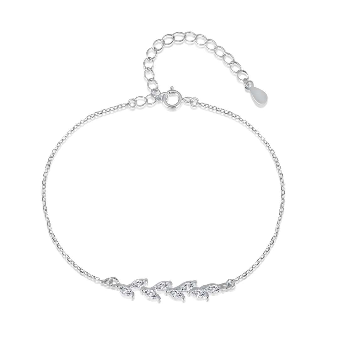 [Tonmkive Jewelry]Bracelet élégant en forme de feuilles de blé