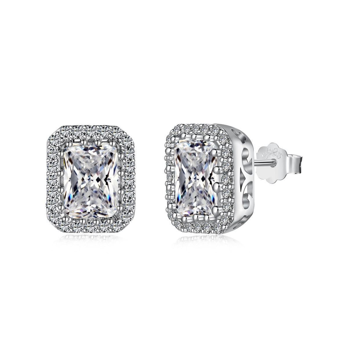 [Tonmkive Jewelry]Boucles d'oreilles raffinées à coupe émeraude, 1.0 carat, luxueuses, pour le quotidien