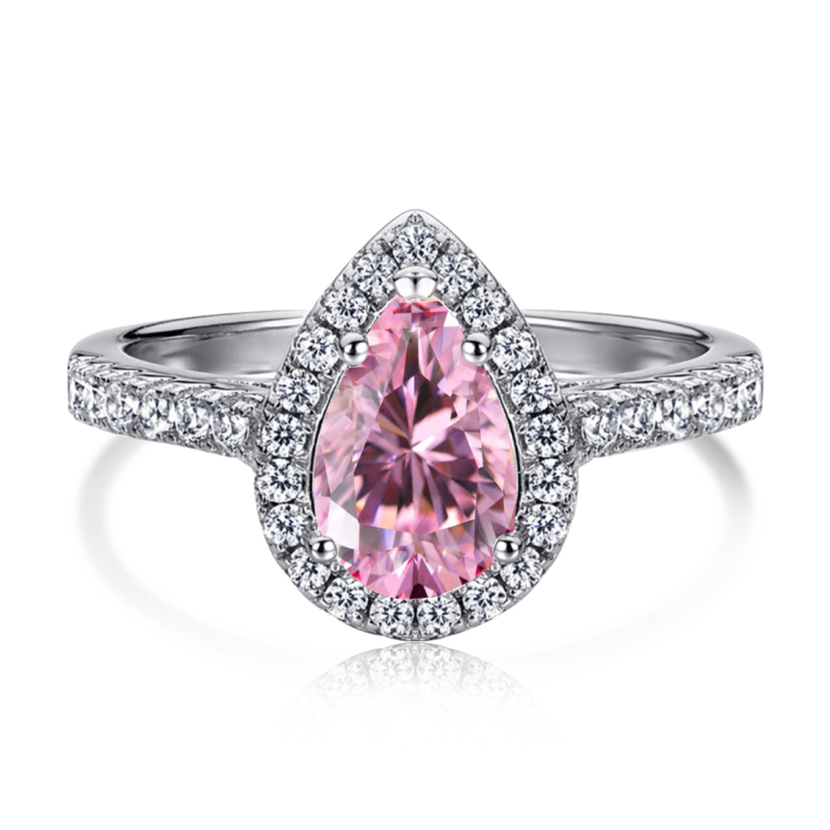 [Tonmkive Jewelry] Bague de mariage luxueuse et resplendissante en forme de goutte d'eau de 1,0 carat