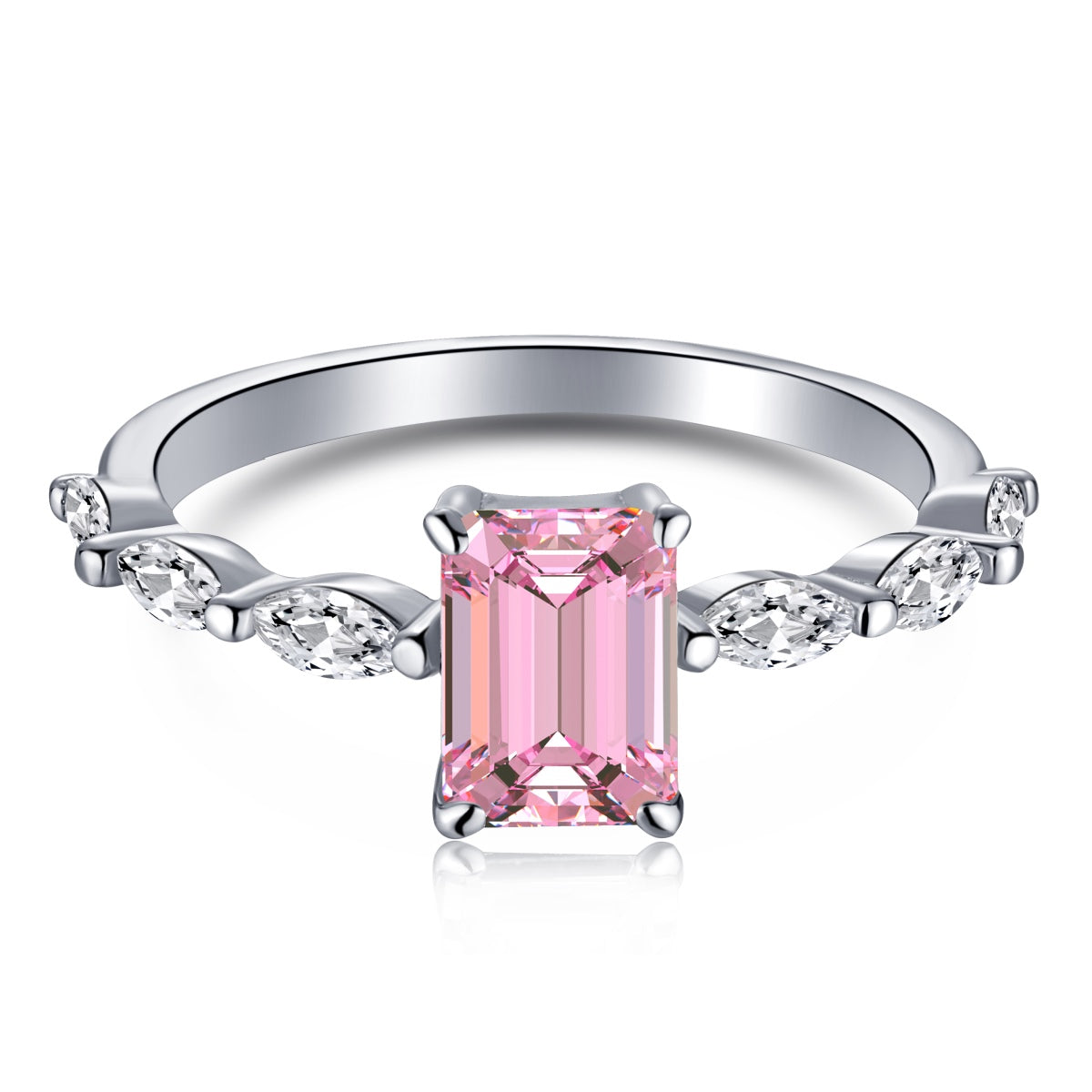 [Tonmkive Jewelry] Bague quotidienne délicate et resplendissante en coupe Radiant de 1,0 carat