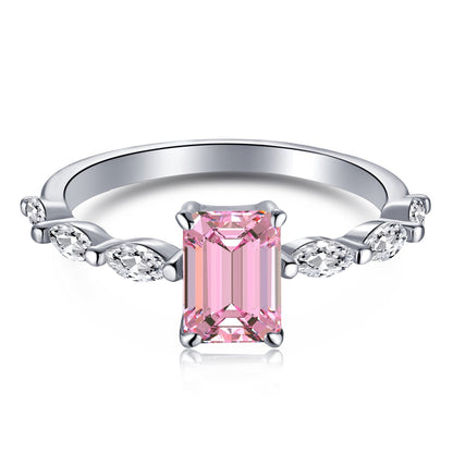 [Tonmkive Jewelry] Bague quotidienne délicate et resplendissante en coupe Radiant de 1,0 carat