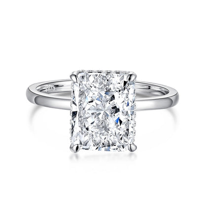 [Tonmkive Jewelry] Bague de banquet ornée et enchanteresse de 4 carats taille Radiant