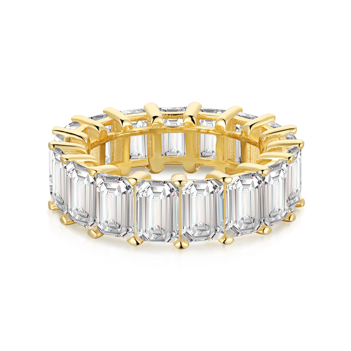 [Tonmkive Jewelry]Bague tennis élégante taille émeraude 0,75 carat