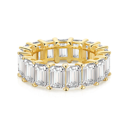[Tonmkive Jewelry]Bague tennis élégante taille émeraude 0,75 carat