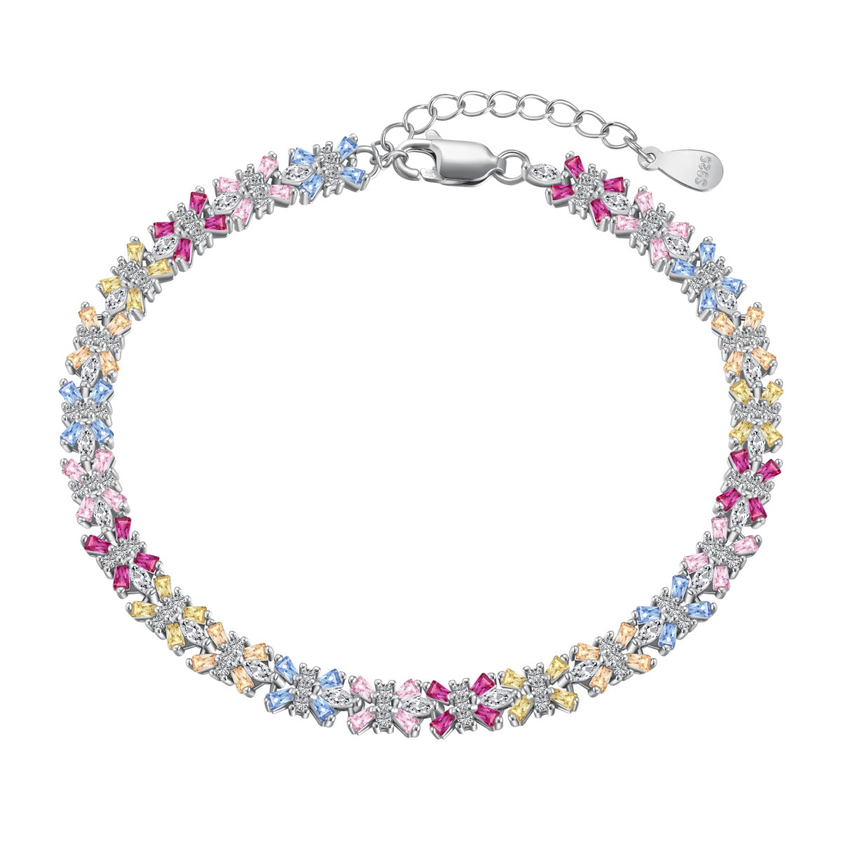 [Tonmkive Jewelry]Bracelet de fête coloré taillé émeraude et éclatant