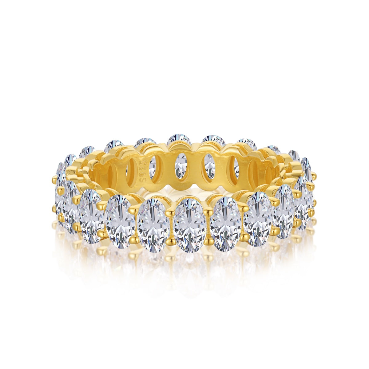 [Tonmkive Jewelry]Bague tennis ovale ornée