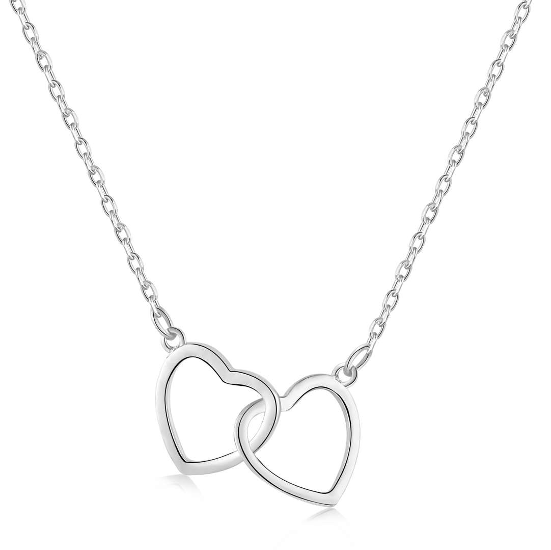 [Tonmkive Jewelry]Collier double anneau « amour » en argent sterling