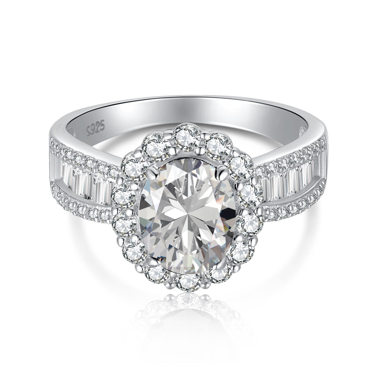 [Tonmkive Jewelry]Bague de banquet étincelante et charmante, taille ovale, 1,5 carat