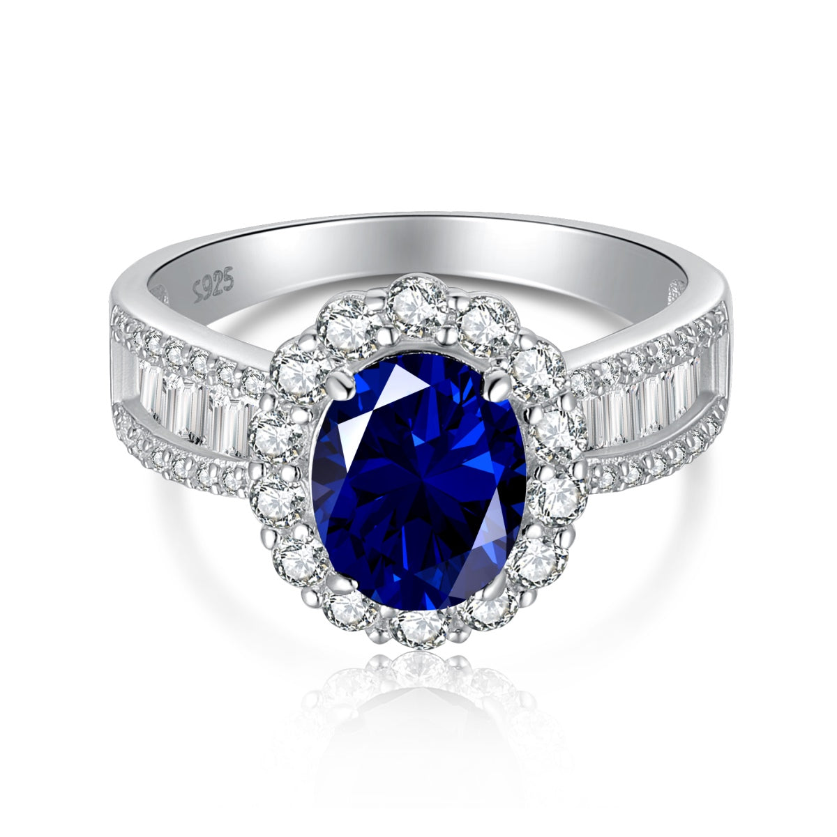 [Tonmkive Jewelry]Bague de banquet étincelante et charmante, taille ovale, 1,5 carat