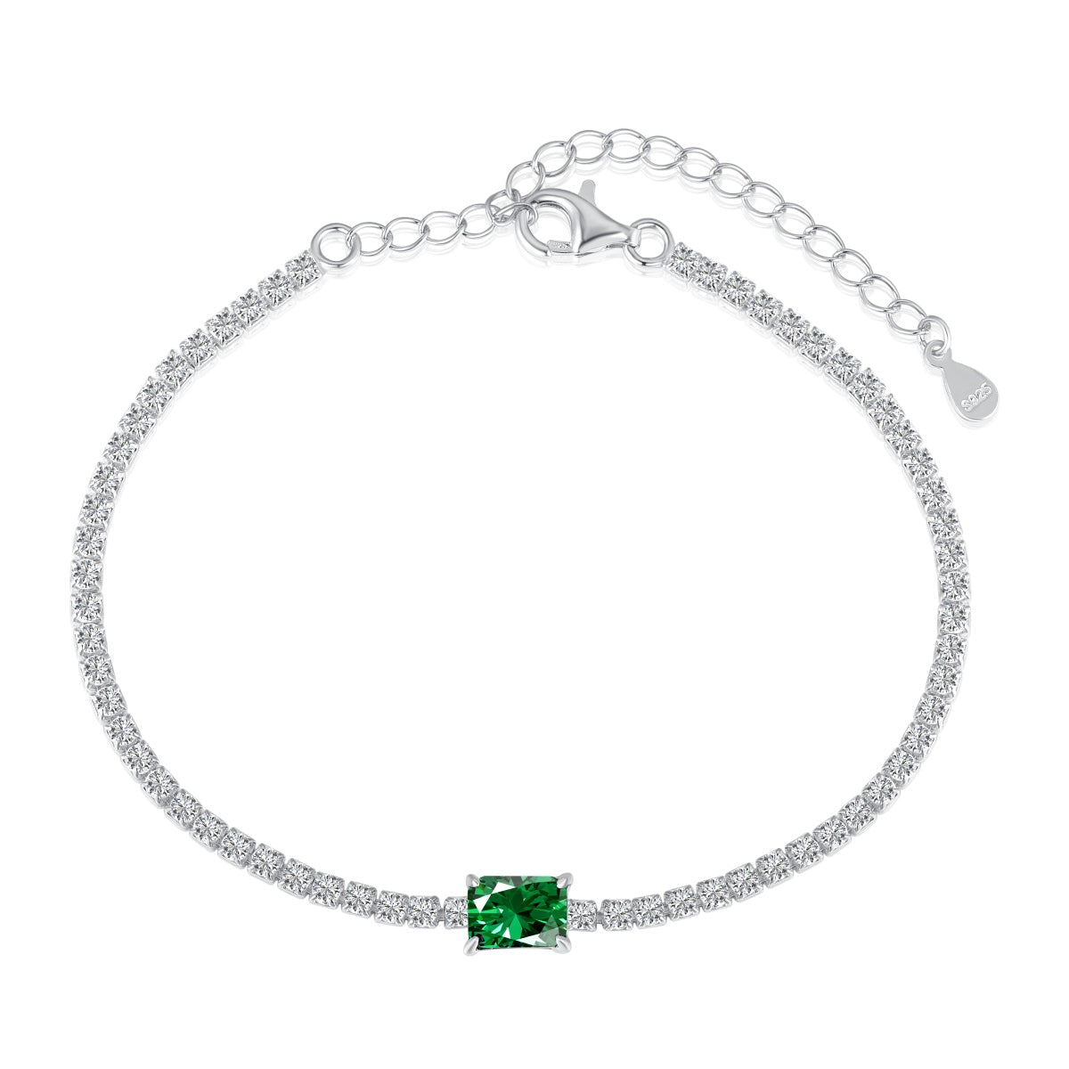 [Tonmkive Jewelry]Bracelet de banquet unique avec taille émeraude de 1,0 carat