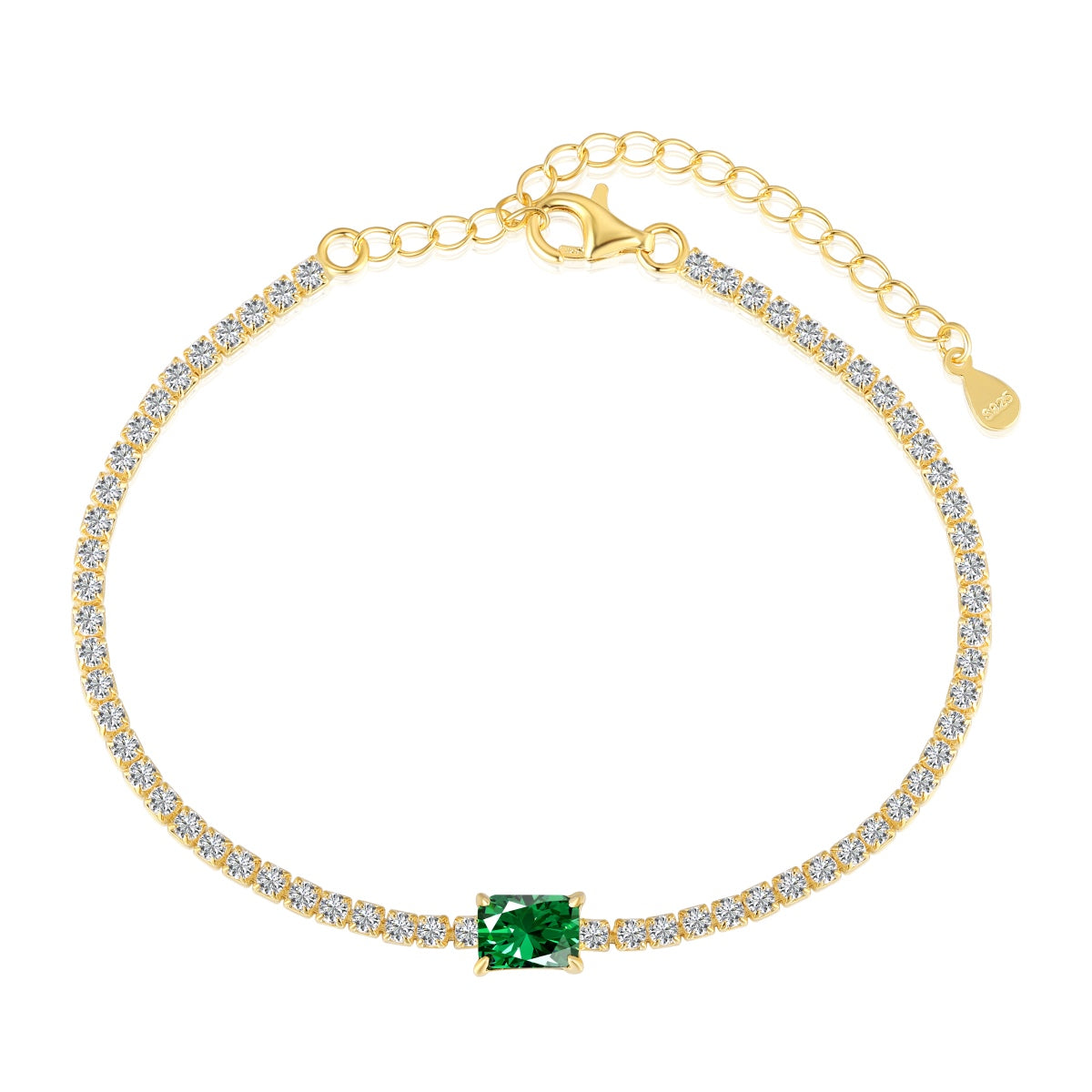 [Tonmkive Jewelry]Bracelet de banquet unique avec taille émeraude de 1,0 carat