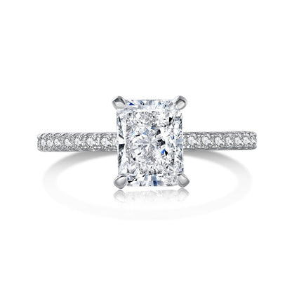 [Tonmkive Jewelry]Bague de soirée taille radiant éblouissante de 2,0 carats
