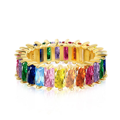 [Tonmkive Jewelry] Bague unique taille radiant colorée