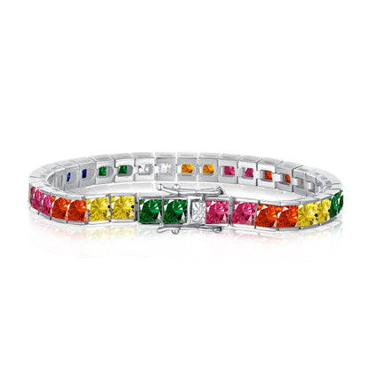 [Tonmkive Jewelry]Bracelet de tennis princesse coupe éclatante et colorée