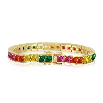 [Tonmkive Jewelry]Bracelet de tennis princesse coupe éclatante et colorée