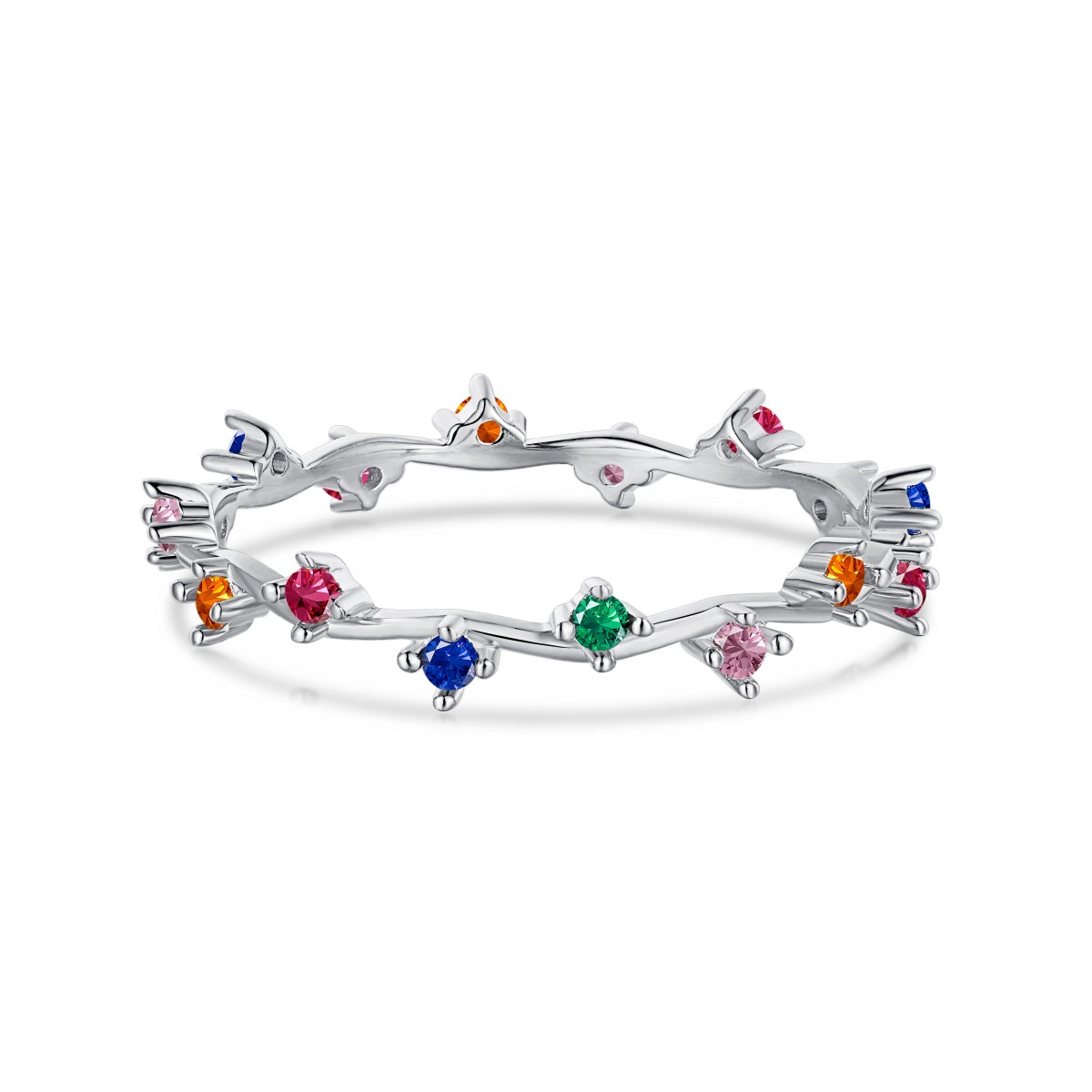 [Tonmkive Jewelry]Bague quotidienne taille ronde aux couleurs éclatantes