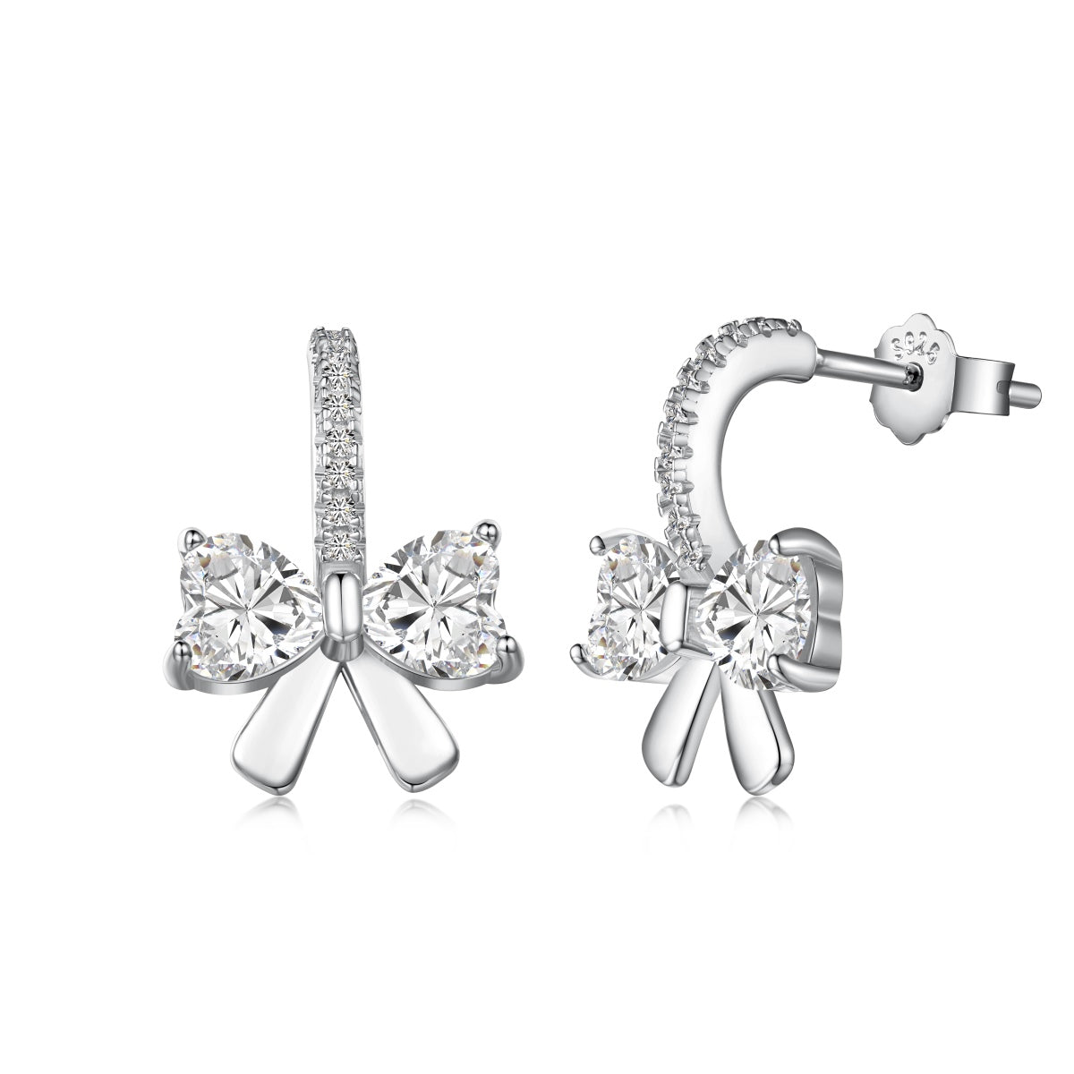 [Tonmkive Jewelry]Boucles d'oreilles exquises avec nœud en forme de cœur