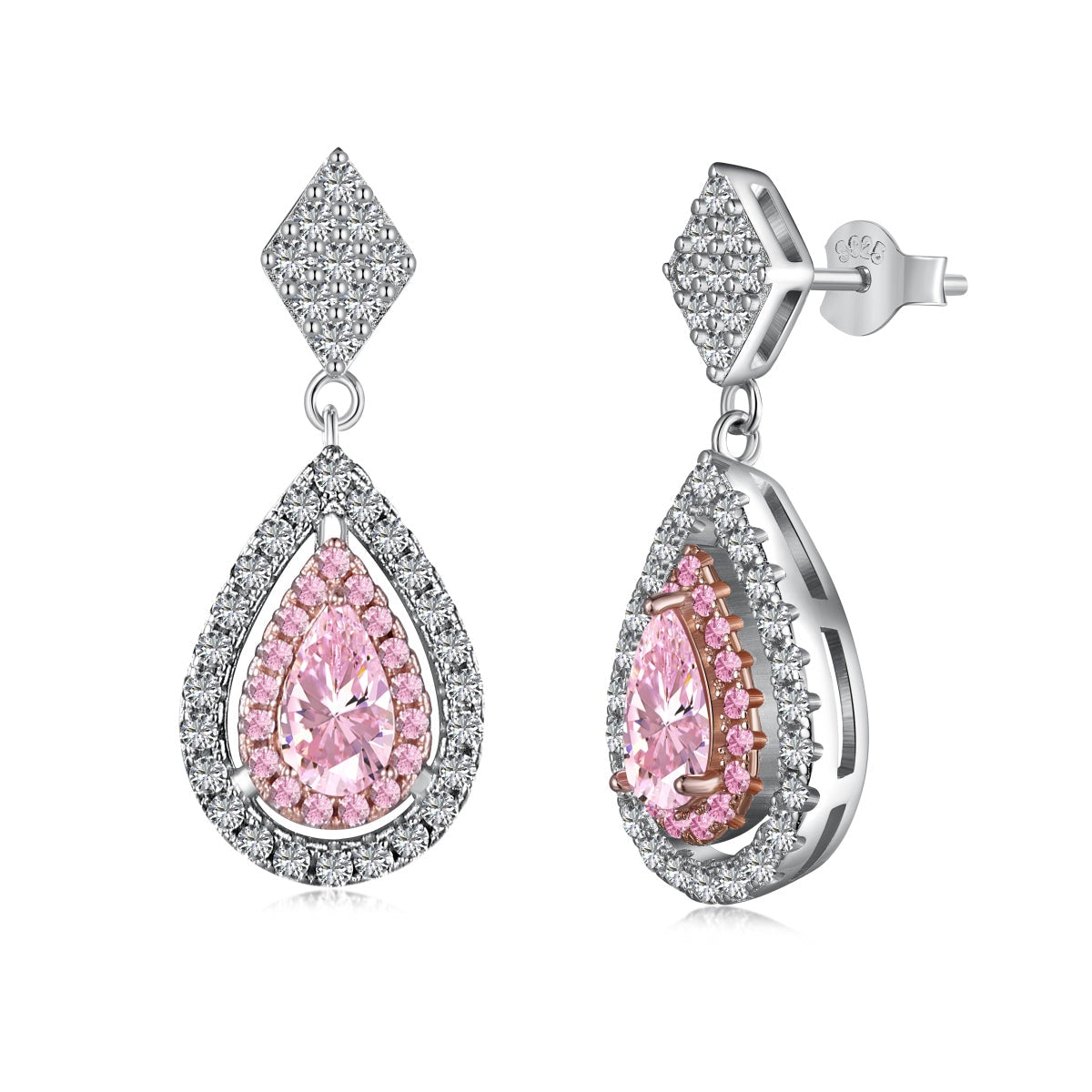[Tonmkive Jewelry]Boucles d'oreilles de banquet en forme de goutte d'eau ornementées et délicates