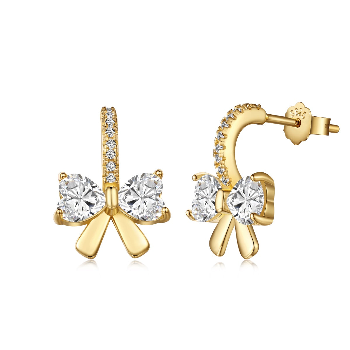 [Tonmkive Jewelry]Boucles d'oreilles exquises avec nœud en forme de cœur