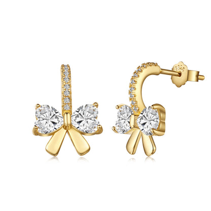 [Tonmkive Jewelry]Boucles d'oreilles exquises avec nœud en forme de cœur
