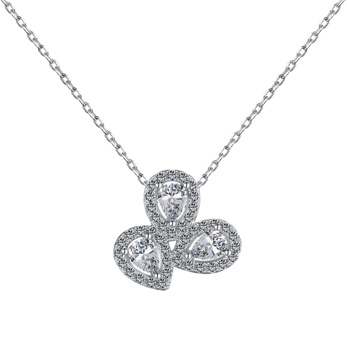 [Tonmkive Jewelry]Collier élégant en forme de fleur avec pierres poire