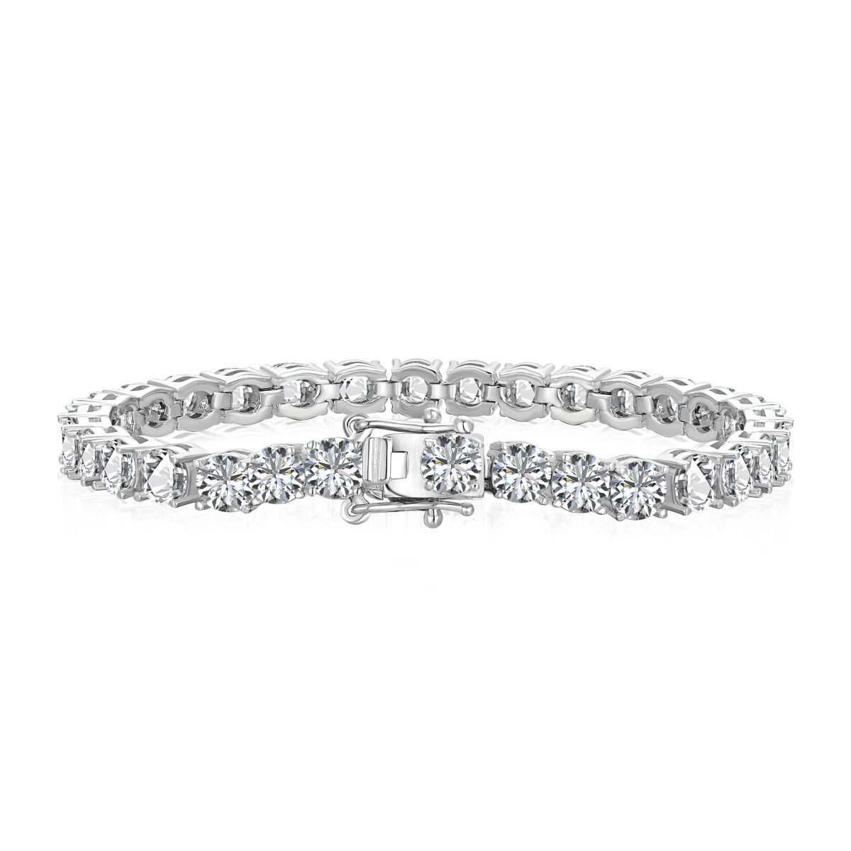 [Tonmkive Jewelry]Bracelet de mariage orné à coupe ronde et étincelante
