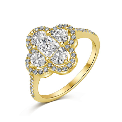 [Tonmkive Jewelry]Bague de banquet de luxe en forme de fleur éternelle